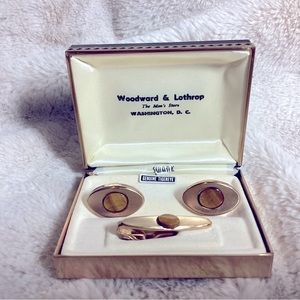 Vintage Swank Tigereye Cufflinks & Tie Tack